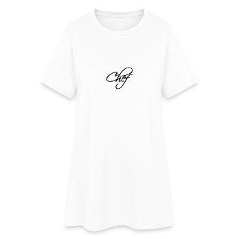 Texte chef Logo - Robe T-shirt Femme - blanc - Devant