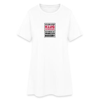 Klugscheißer Besserwisser Schlaumeier Genie genial - Frauen T-Shirt-Kleid - Weiß - Vorne
