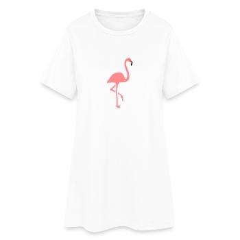 Flamant - Robe T-shirt Femme - blanc - Devant