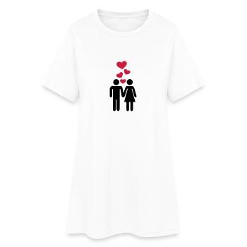 Couple Amour - Robe T-shirt Femme - blanc - Devant