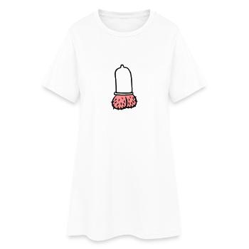 Penis - Frauen T-Shirt-Kleid - Weiß - Vorne