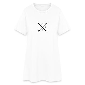crossed arrows love :: gekreuzte Pfeile Love - Frauen T-Shirt-Kleid - Weiß - Vorne