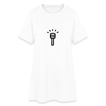 Mikrofon - Micro - Frauen T-Shirt-Kleid - Weiß - Vorne