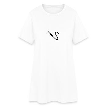 Klinkekabel - Frauen T-Shirt-Kleid - Weiß - Vorne