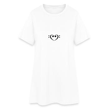bass heart - Robe T-shirt Femme - blanc - Devant