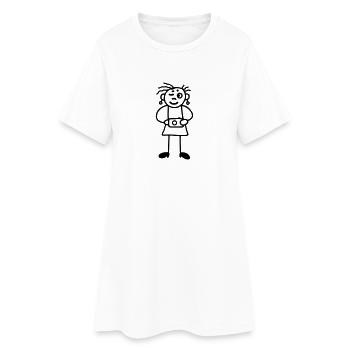 Fotografin mit Kamera - Frauen T-Shirt-Kleid - Weiß - Vorne
