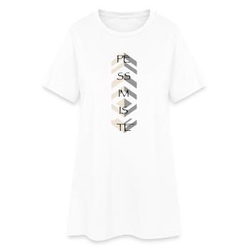 Pessimist - Frauen T-Shirt-Kleid - Weiß - Vorne