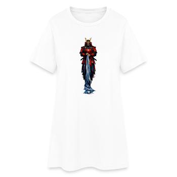 Manteau de Samouraï Guerrier Rouge - Robe T-shirt Femme - blanc - Devant