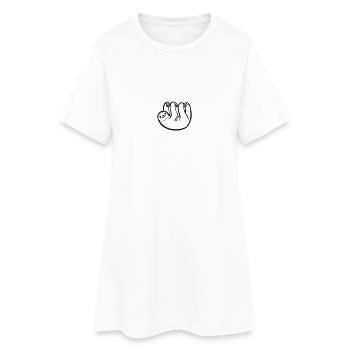 Faultier - Frauen T-Shirt-Kleid - Weiß - Vorne