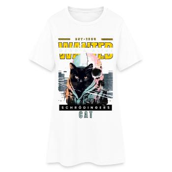 Schrödingers Cat - Wanted Dead and Alive - Frauen T-Shirt-Kleid - Weiß - Vorne