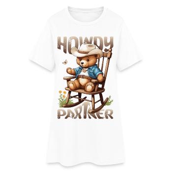 Cute bear with cowboy hat - Women’s T-Shirt Dress - white - Front