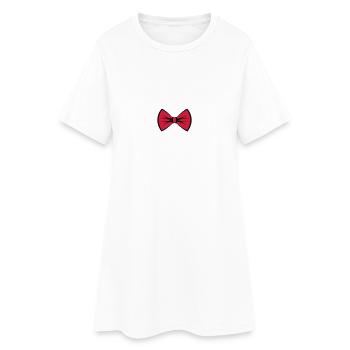Attachez le ruban / arc / noeud papillon - Robe T-shirt Femme - blanc - Devant