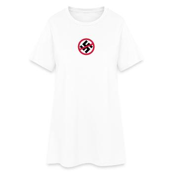 Gegen Nazis - Frauen T-Shirt-Kleid - Weiß - Vorne