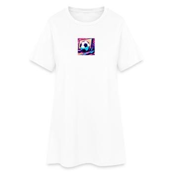SpaceFootball - Frauen T-Shirt-Kleid - Weiß - Vorne