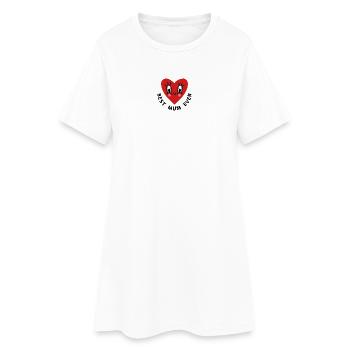 Cœur Kawaii avec un sourire - Robe T-shirt Femme - blanc - Devant