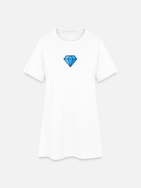 Geometrischer Diamant - Frauen T-Shirt-Kleid - Weiß