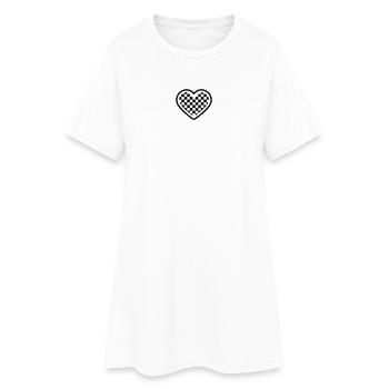 checkerboard heart - Frauen T-Shirt-Kleid - Weiß - Vorne