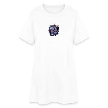 Weltraum-Tiger auf Planet - Frauen T-Shirt-Kleid - Weiß - Vorne