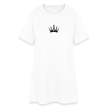 Königin/König Krone personalisierbar - Frauen T-Shirt-Kleid - Weiß - Vorne