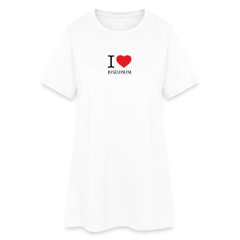I LOE ERZURUM - Frauen T-Shirt-Kleid - Weiß - Vorne