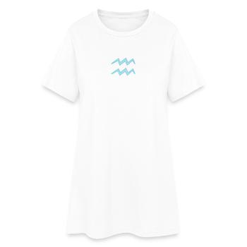 Wassermann Tierkreiszeichen Pastellblau - Frauen T-Shirt-Kleid - Weiß - Vorne