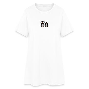 funky penguins - Women’s T-Shirt Dress - white - Front