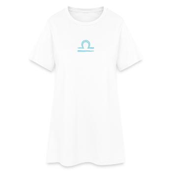 Waagezeichensymbol Pastellblau - Frauen T-Shirt-Kleid - Weiß - Vorne