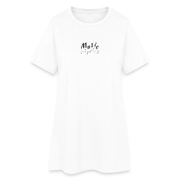Schriftzug music, beste musiksprüche, musiker - Frauen T-Shirt-Kleid - Weiß - Vorne
