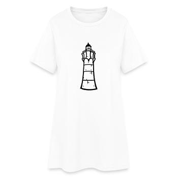 leuchtturm - Frauen T-Shirt-Kleid - Weiß - Vorne