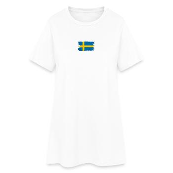 Schwedische Flagge Brush Tee - Frauen T-Shirt-Kleid - Weiß - Vorne