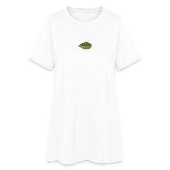 Structure foliaire : motif vert olive - Robe T-shirt Femme - blanc - Devant