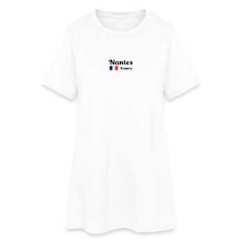 Nantes, France- Imprimés élégants - Robe T-shirt Femme - blanc - Devant