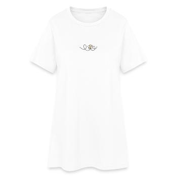 fleur - Robe T-shirt Femme - blanc - Devant