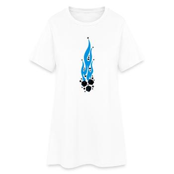 flammen - Frauen T-Shirt-Kleid - Weiß - Vorne