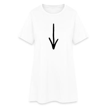 Pfeil - Frauen T-Shirt-Kleid - Weiß - Vorne