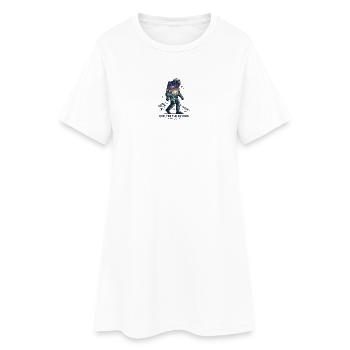 Astronaute au-dessus des montagnes et des étoiles - Robe T-shirt Femme - blanc - Devant