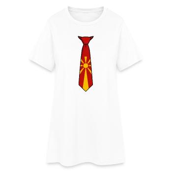 Cravate Macédoine – Conception du drapeau - Robe T-shirt Femme - blanc - Devant