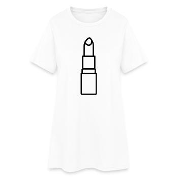 rouge à lèvres - Robe T-shirt Femme - blanc - Devant