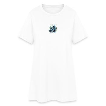 Urbane Burst-Kamera - Frauen T-Shirt-Kleid - Weiß - Vorne