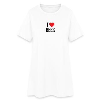 t-shirt J’adore Beek Nederland idée cadeau - Robe T-shirt Femme - blanc - Devant