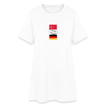 Türkei & Deutschland - Frauen T-Shirt-Kleid - Weiß - Vorne