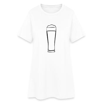 Bier trinken Bierglas - Frauen T-Shirt-Kleid - Weiß - Vorne