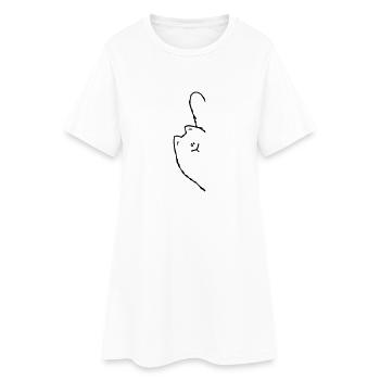 Schräge Katze - Frauen T-Shirt-Kleid - Weiß - Vorne