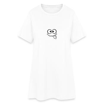 Doux Sassy souriant visage - Robe T-shirt Femme - blanc - Devant