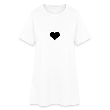 cœur - Robe T-shirt Femme - blanc - Devant