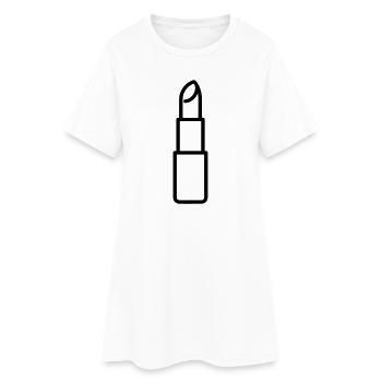rouge à lèvres - Robe T-shirt Femme - blanc - Devant