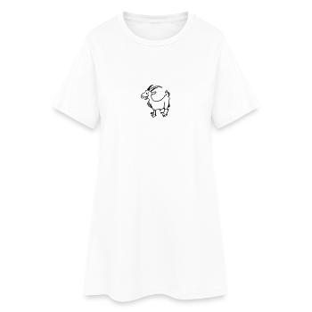 Zigenbock - Frauen T-Shirt-Kleid - Weiß - Vorne