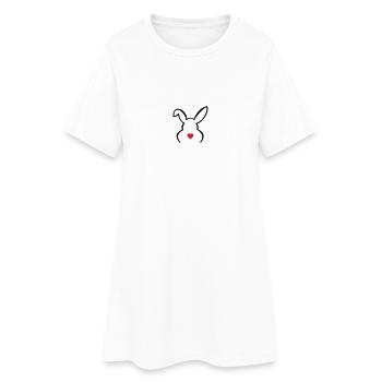 Ostern - Osterhase Silhouette Kopf Herz - Frauen T-Shirt-Kleid - Weiß - Vorne