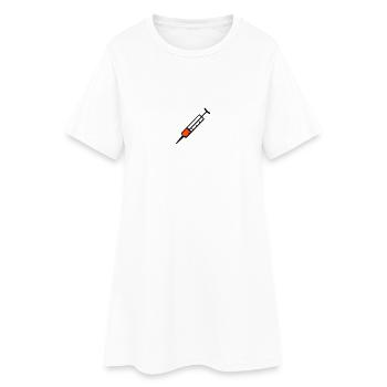 Spritze 2farb - Frauen T-Shirt-Kleid - Weiß - Vorne