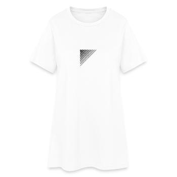 Lignes de forme triangulaire nombreuses lignes mot - Robe T-shirt Femme - blanc - Devant